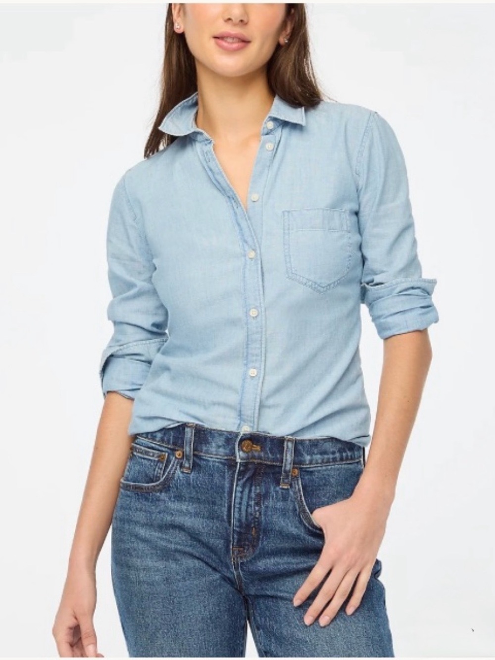 J Crew Factory Chambray Shirt Sz M